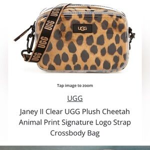 Ugg Janey II clear plush leopard bag
